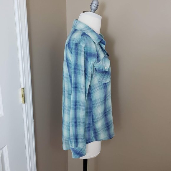 Sold Rails Gauzy Plaid Top - Picture 5 of 6